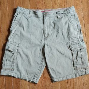 UNIONBAY Cargo Shorts Mens 36 Khaki Beige Casual Travel Utility Work Vintage GUC
